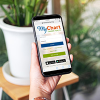 A person logging into their MyChart account.