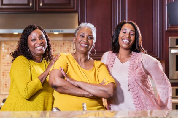 Three generations of black women